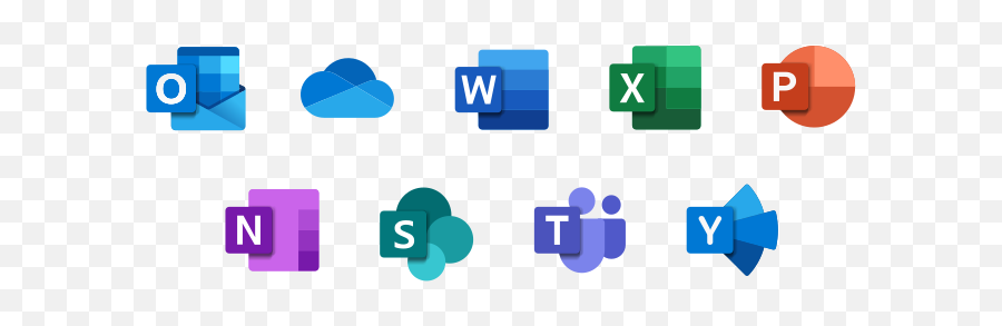 Office 365 App Logos - Microsoft Office Apps Emoji,Apps Logo