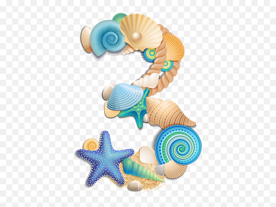 Transparent Number Three Sea Style Png Clipart Picture - Ocean Theme Clipart Emoji,Make Image Transparent