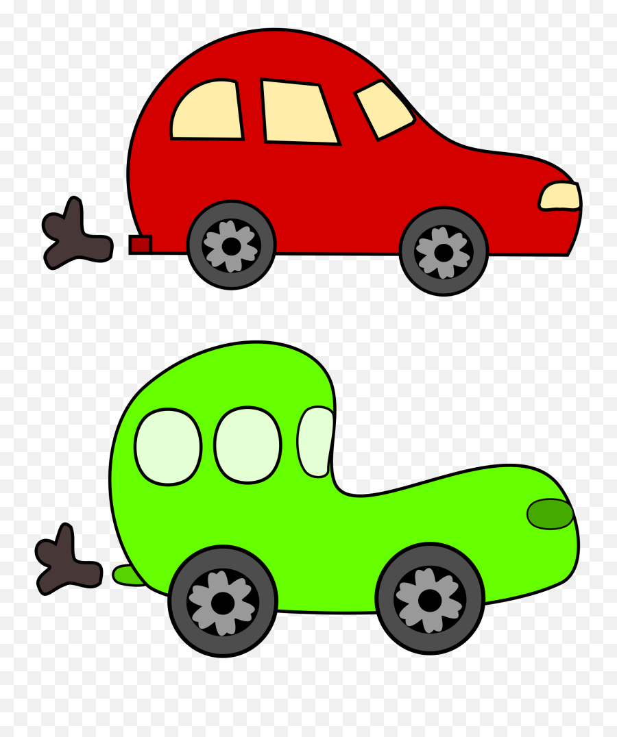 Car Cartoon Clip Art Clipart Green And - Red Car Green Car Clipart Emoji,Red Race Car Clipart