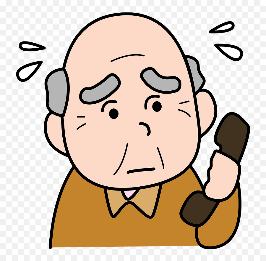 Grandfather Is Talking On The Telephone Clipart Free Emoji,Telephone Clipart