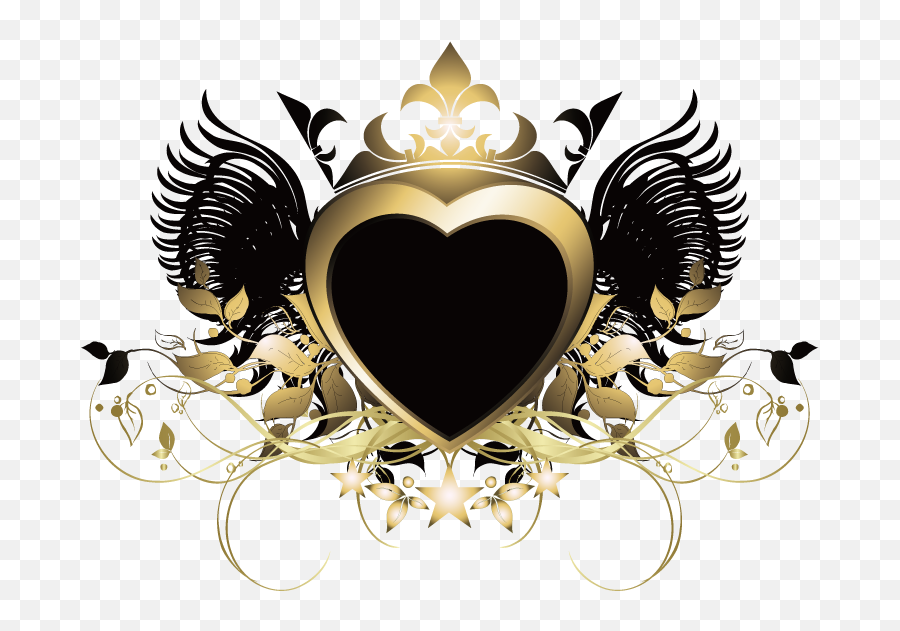 Heart Wings Crown Gold Sticker By Candace Kee Emoji,Heart With Wings Clipart