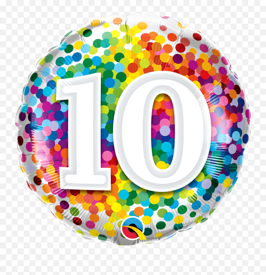 10 Rainbow Confetti - 18 Emoji,Birthday Balloons Transparent