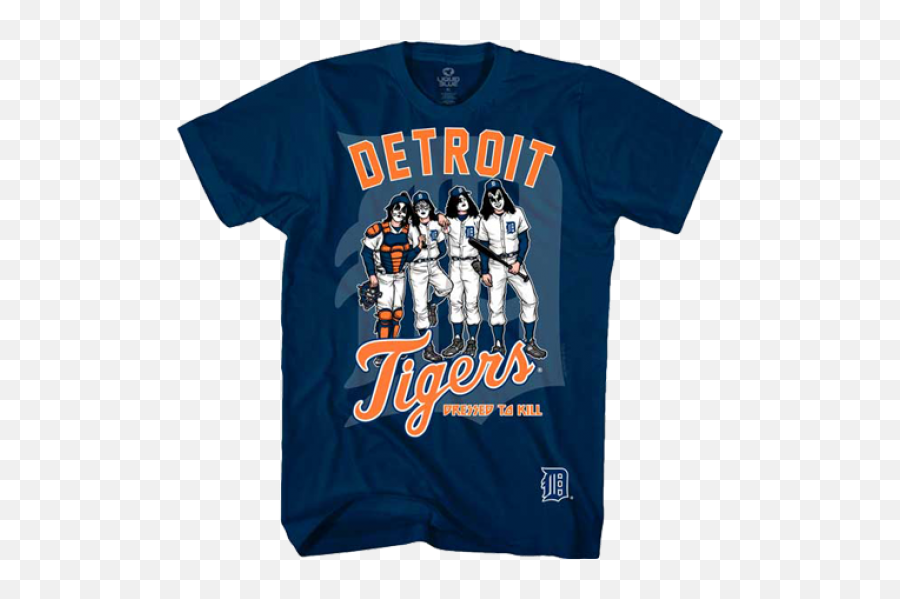 Kiss Detroit Tigers T - Shirt Emoji,Detroit Tigers Logo History