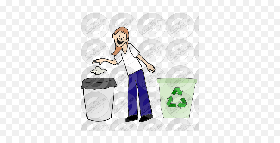 Put Rubbish And Recycling In The Correct Bins Picture For Emoji,Recycle Bins Clipart
