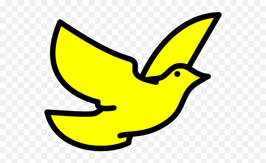 Download Hd Yellow Dove Clip Art - Dove Bird Clipart Black Yellow Dove Clipart Emoji,Bird Clipart Black And White