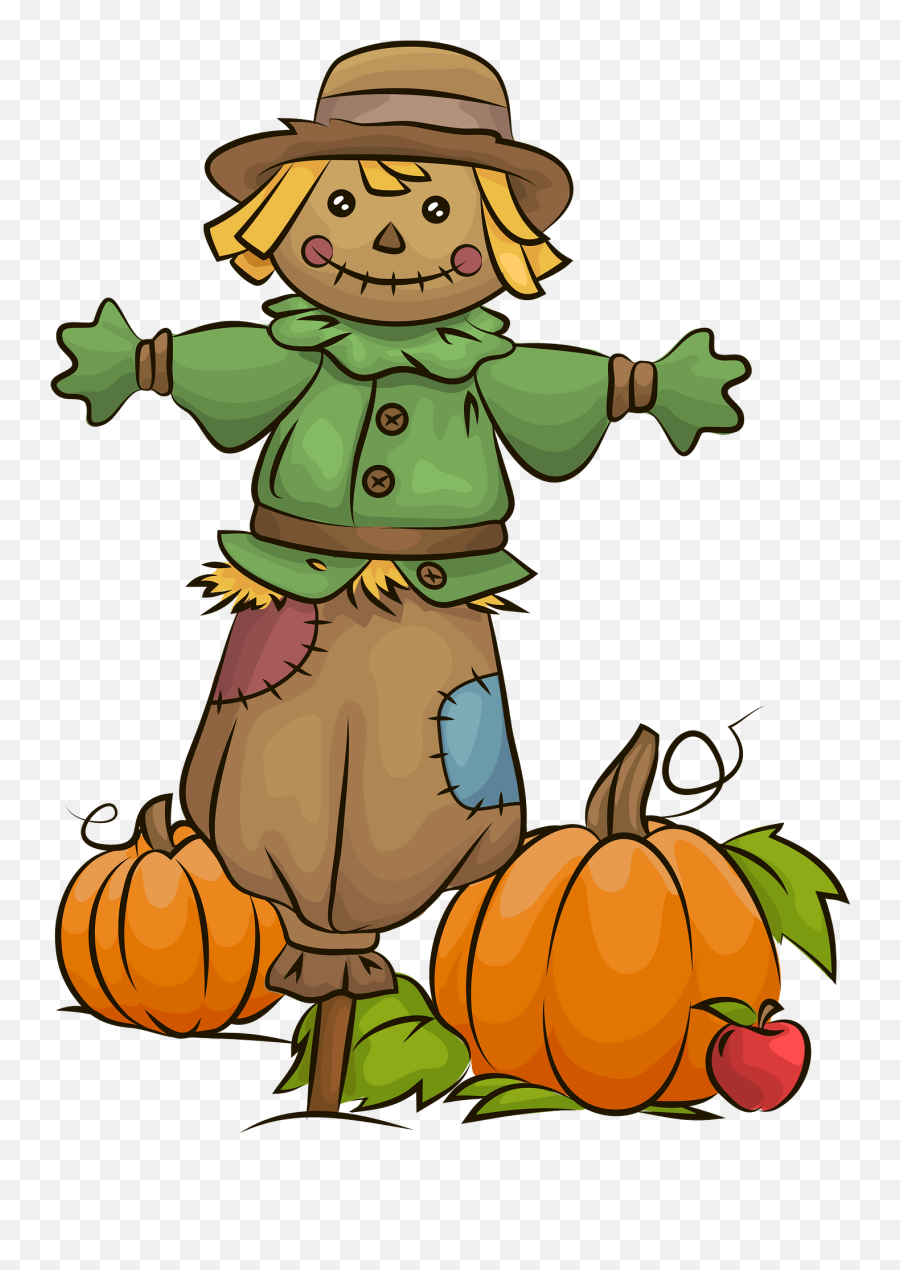 Scarecrow And Pumpkin Patch Clipart Free Download - Happy Emoji,Pumpkin Patch Clipart