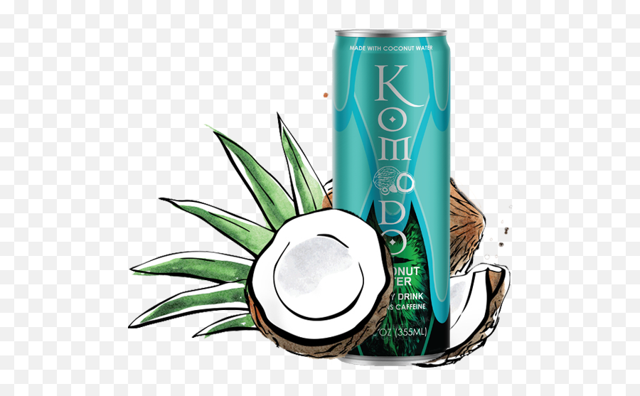 Komodo Energy Drink - Coconut Illustration Full Size Png Emoji,Coconut Drink Png