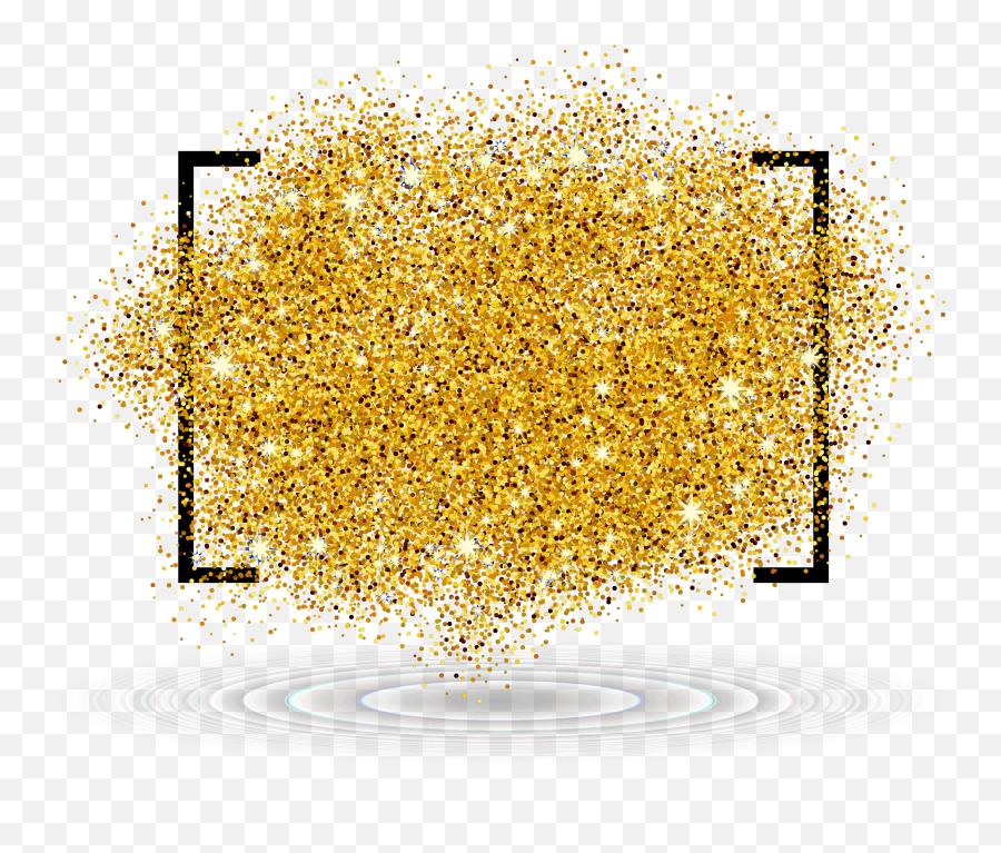 Gold Glitter Border Png - Golden Glitter Background Png Emoji,Brush Stroke Clipart
