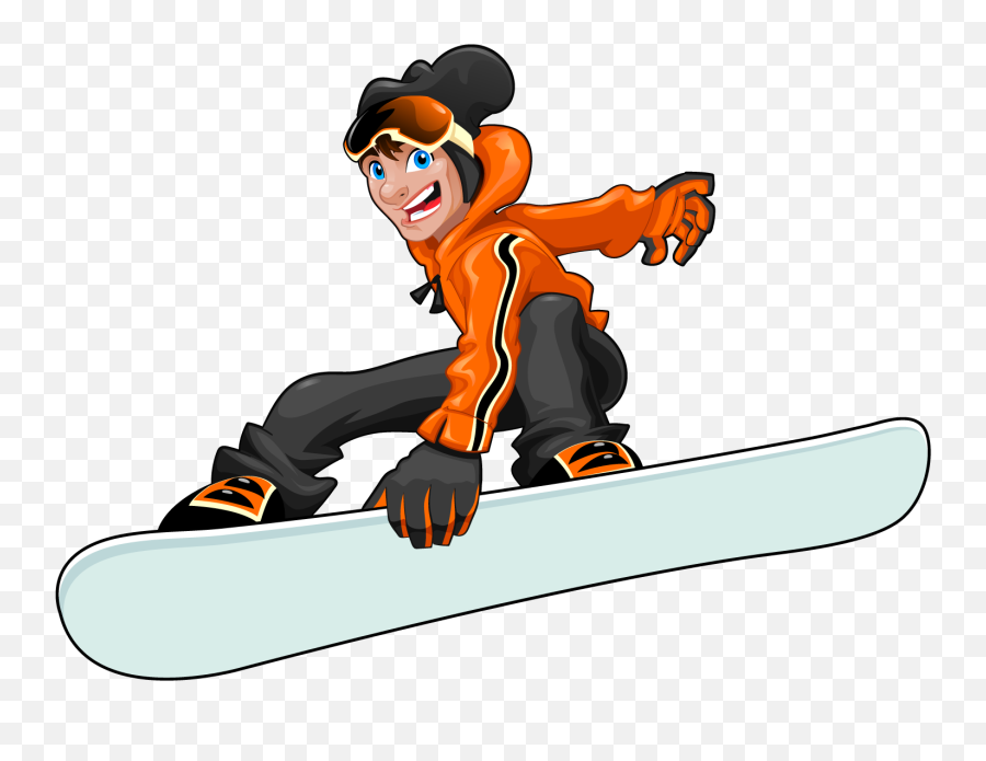 Snowboarding Cartoon Winter Sport - Clipart Snowboard Emoji,Snowboarders Clipart