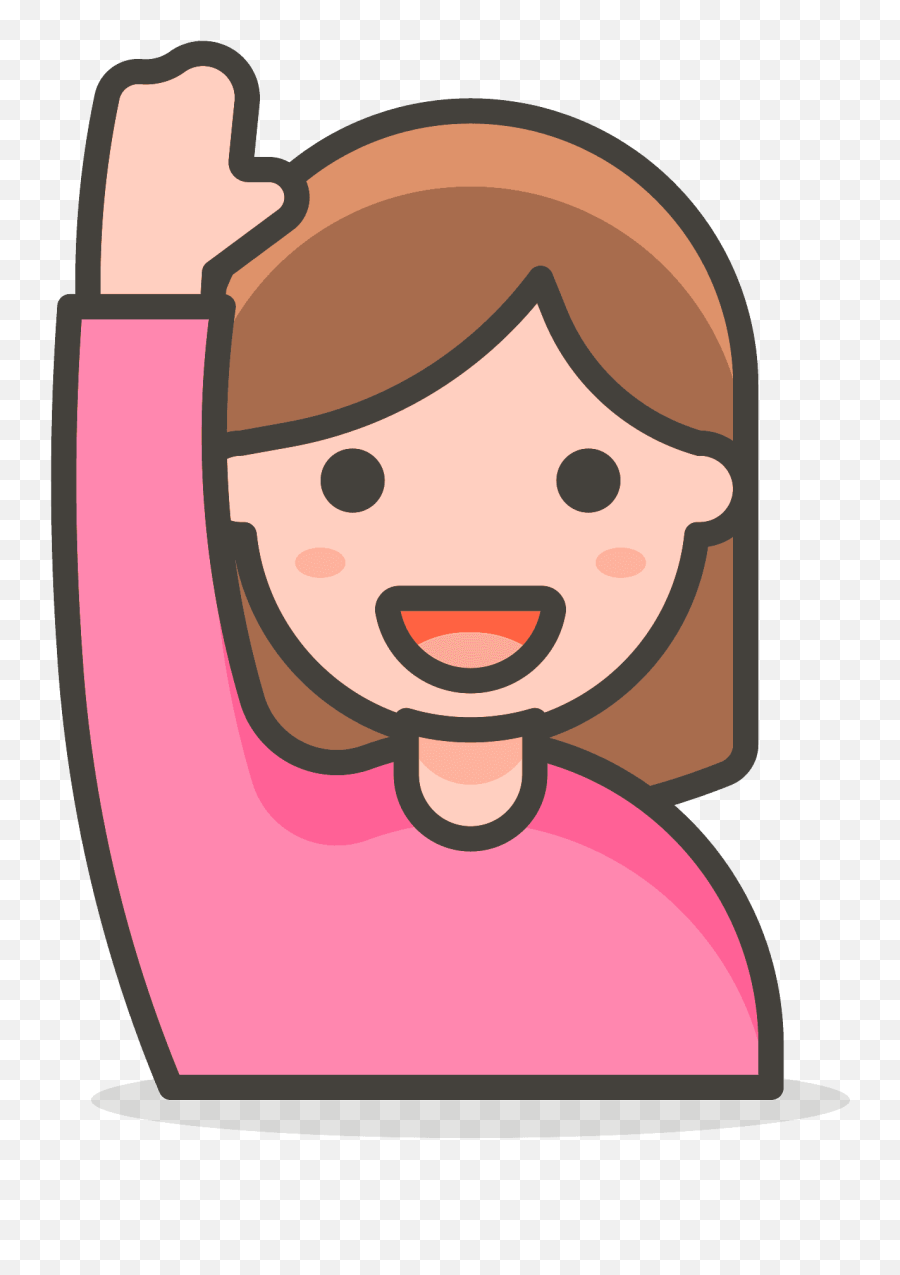 Woman Raising Hand Emoji Clipart Free Download Transparent - Famiia Png,Raise Hand Clipart