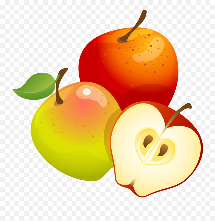 Large Painted Apples Png Clipart - Fruit Apples Clipart Emoji,Movement Clipart