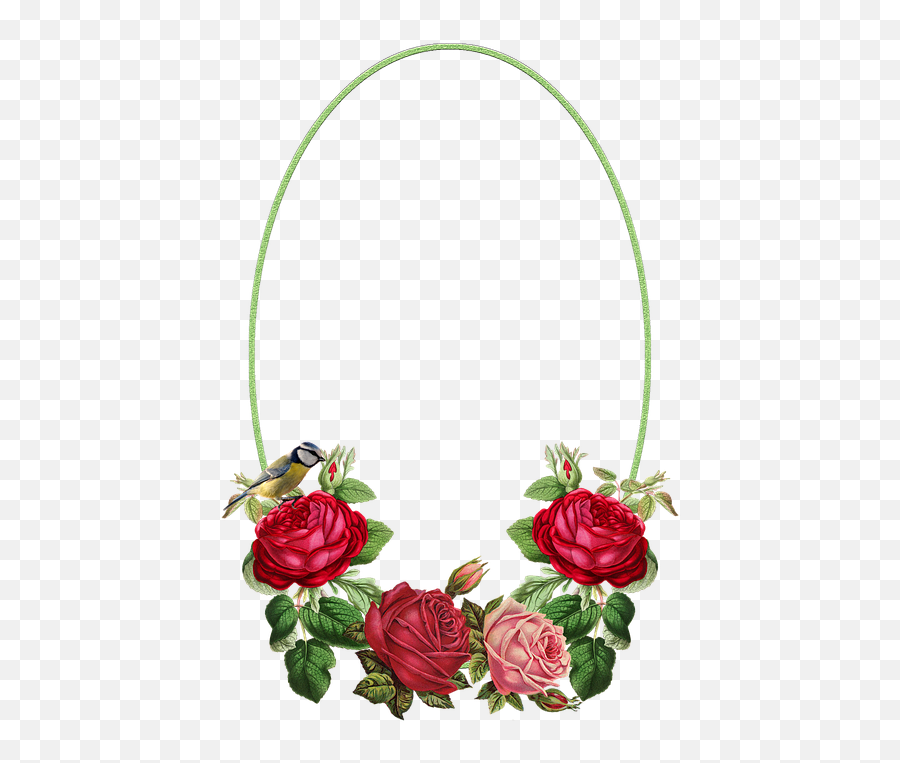 Free Photo Roses Frame Flowers Bird - Max Pixel Emoji,Flower Frame Png