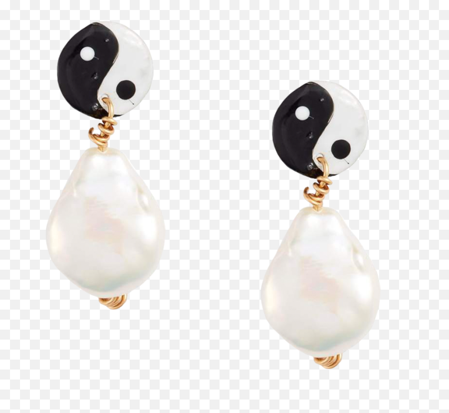 Pearly Yin Yang Earring Emoji,Yin Yang Transparent