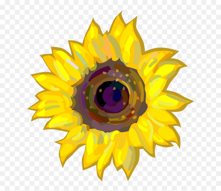 Sunflower Flower - Vector Image Emoji,Sunflower Vector Png