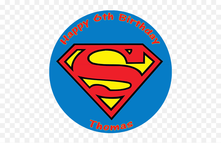 Superman Logo Birthday Cake Edible Round Printed Cake Topper - Dc Superman Logo Emoji,Superman Logo