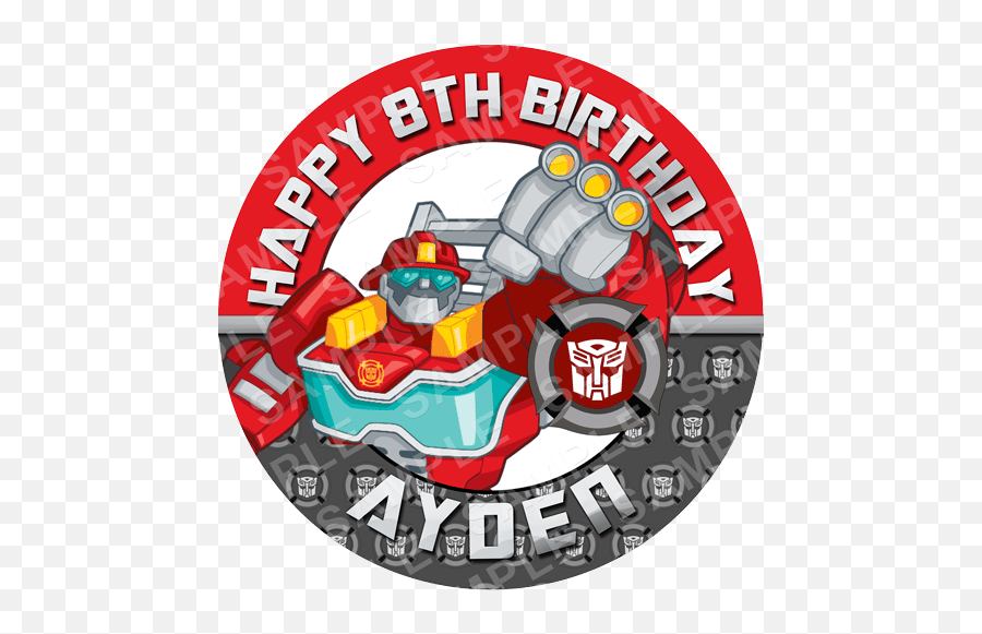 Download Hd Transformers Rescue Bots Edible Cake Topper - Transformers Rescue Bots Logos Emoji,Transformer Logo