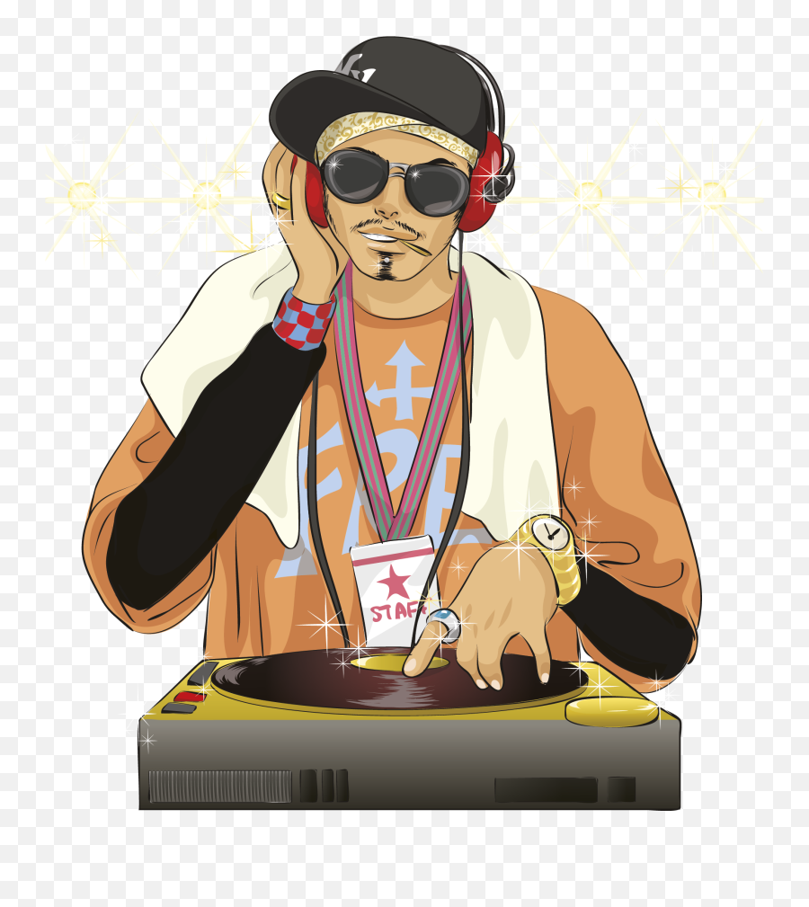 Vector Transparent Library Dj - Hip Hop Dj Vector Emoji,Dj Clipart