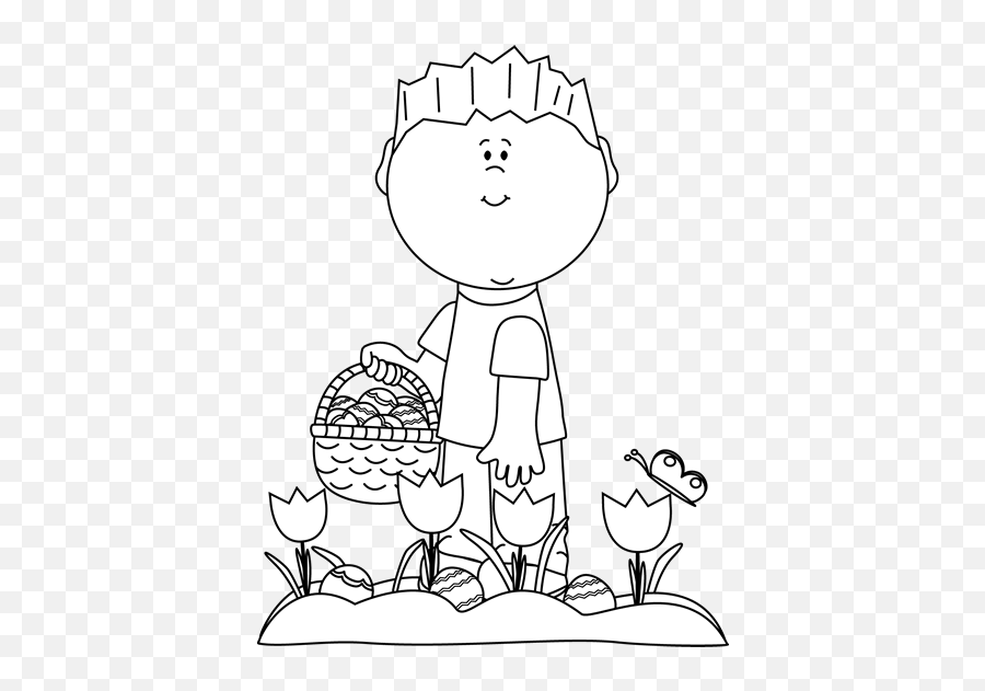 Easter Eggs Clip Art - Easter Kids Clipart Black And White Emoji,Easter Clipart Black And White