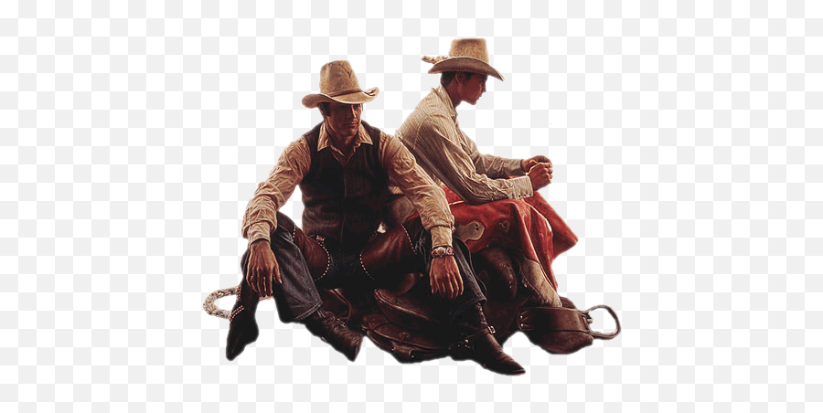 Two Cowboys Sitting - Bama Cowboy Painting Emoji,Cowboys Png