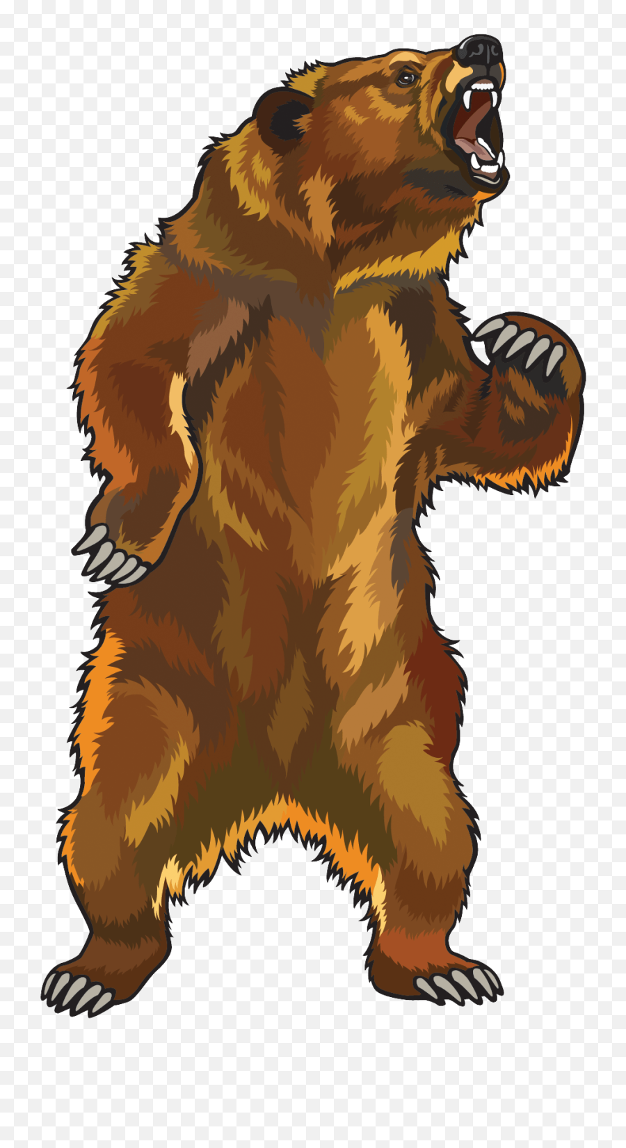 Angry Bear Png - Angry Grizzly Bear Standing Grizzly Bear Grizzly Bear Clipart Emoji,Bear Png