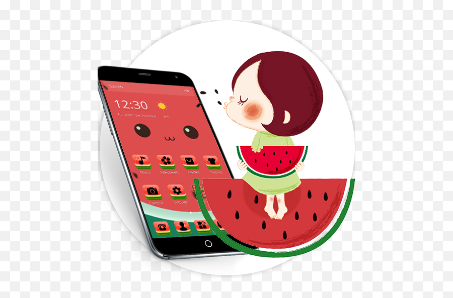 Melon Clipart Tembikai - Watermelon Cartoon 512x512 Png Watermelon Tree Cartoon Clipart Emoji,Water Melon Clipart