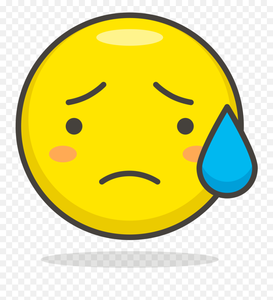 029 Sad But Relieved Face - Sad Face Clipart Emoji,Face Clipart