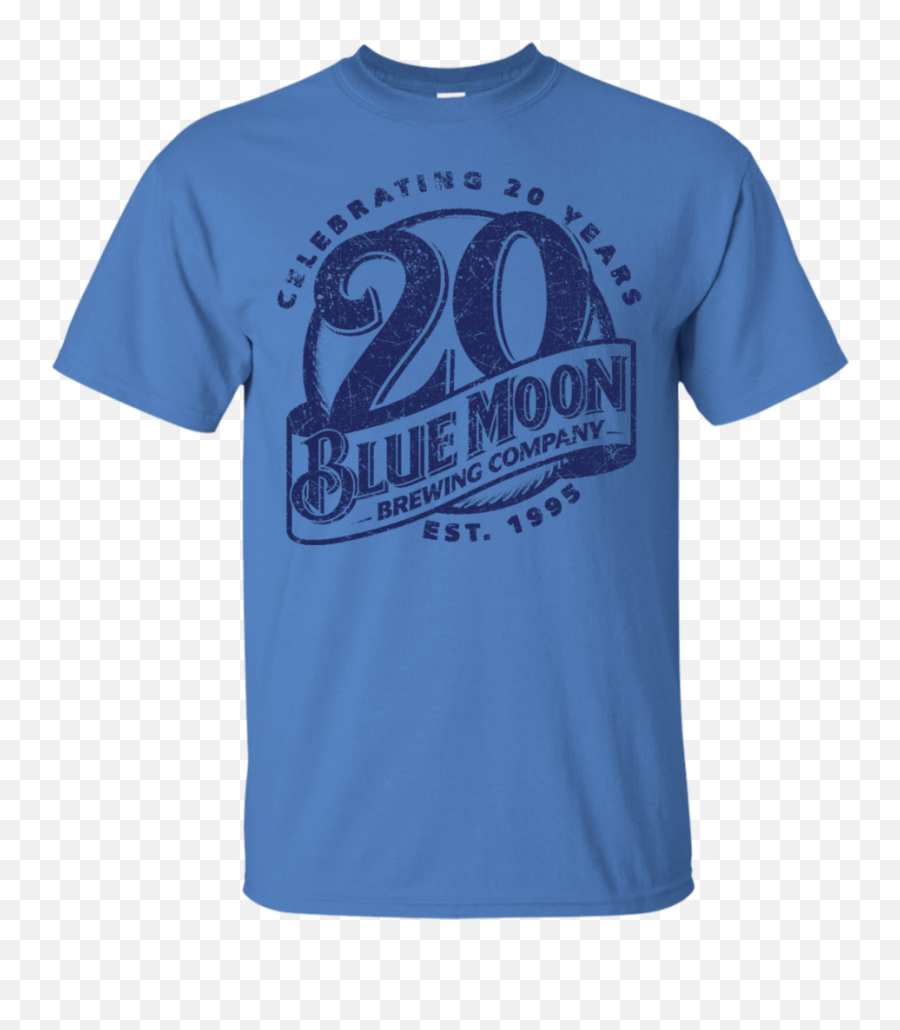 Blue Moon Beer T - Shirt Custom Designed Blue Worn Label Emoji,T Shirt Company Logo