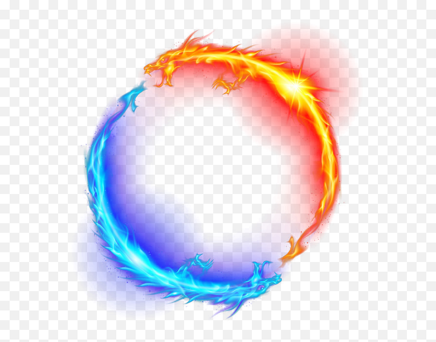 Fire And Ice Png Transparent Cartoon - Logo Dragon Circle Png Emoji,Ice Png
