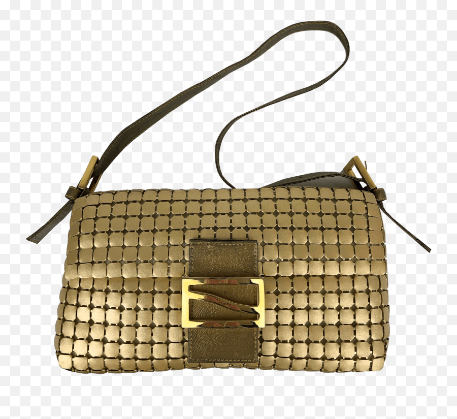 80u0027s Gold Chainmail Baguette Handbag Emoji,Chainmail Png