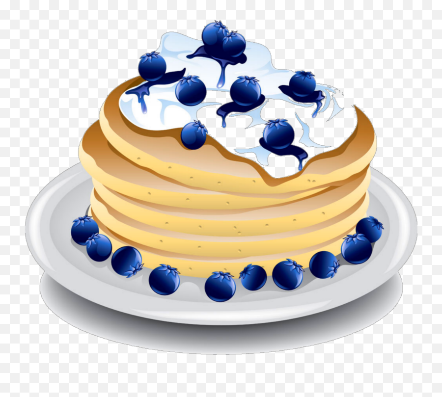 Blueberry Pancake Clipart - Pancakes Cartoon On Transparent Emoji,Blueberry Clipart