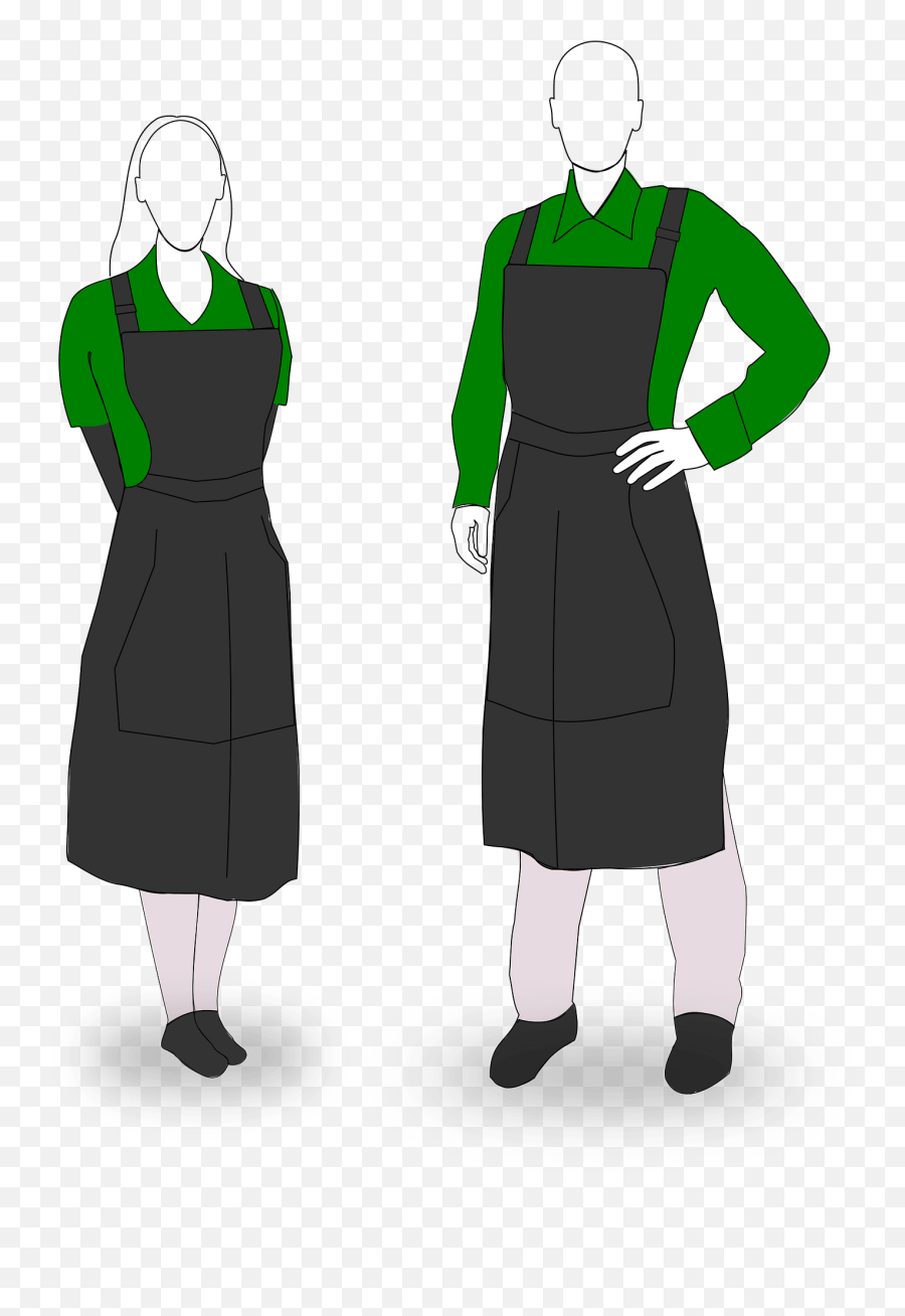 Neck Sleeve Clothing Png Clipart - Green Cafe Uniform Emoji,Apron Clipart