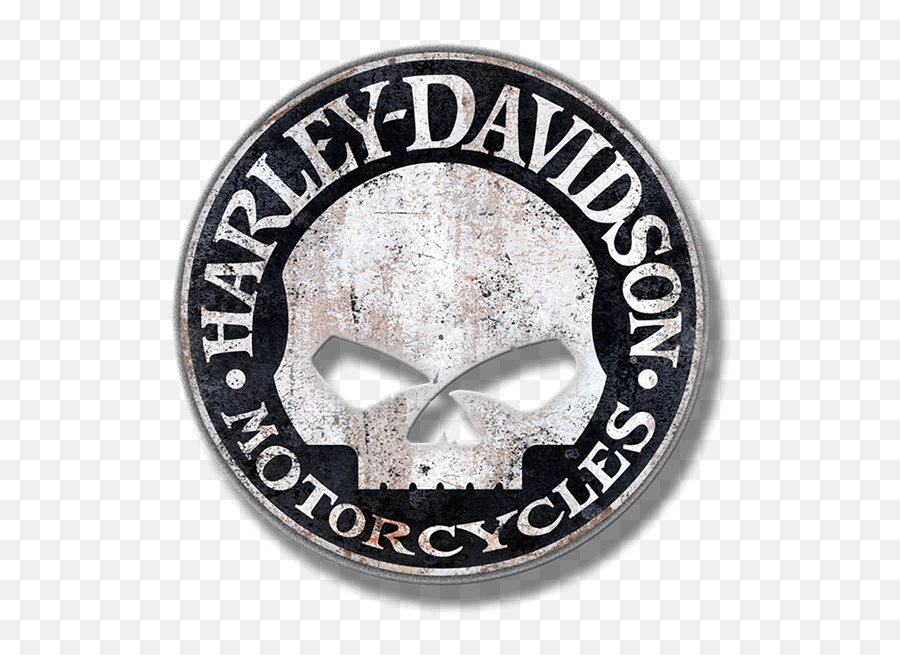 Download Harley - Davidson Skull Metal Circle Sign Harley Logo Harley Davidson Skull Emoji,Harley Davidson Png