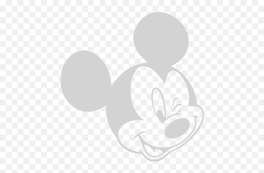 Light Gray Mickey Mouse 39 Icon - Free Light Gray Mickey White Mickey Mouse Logo Png Emoji,Mickey Mouse Black And White Clipart
