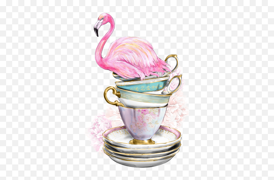 Download Alice In Wonderland Tea Cups Png - Alice In Emoji,Pink Flamingo Clipart