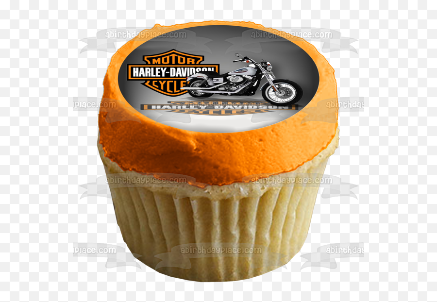 Harley Davidson Motor Cycle Logo Silver Motorcycle Edible Cake Topper Image Abpid11194 Emoji,Harley Davidson Motorcycle Logo