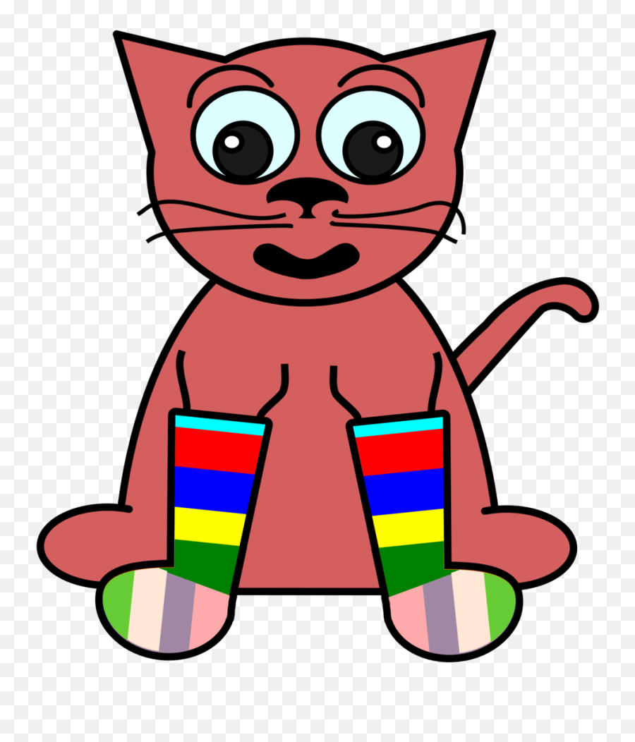 Rainbow Socks Clipart Png Png - Cat With Clothes Clipart Emoji,Socks Clipart