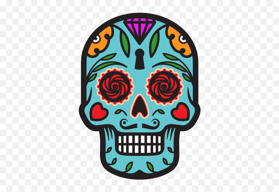 Keyhole Day Of The Dead Skull Sticker Emoji,Keyhole Clipart