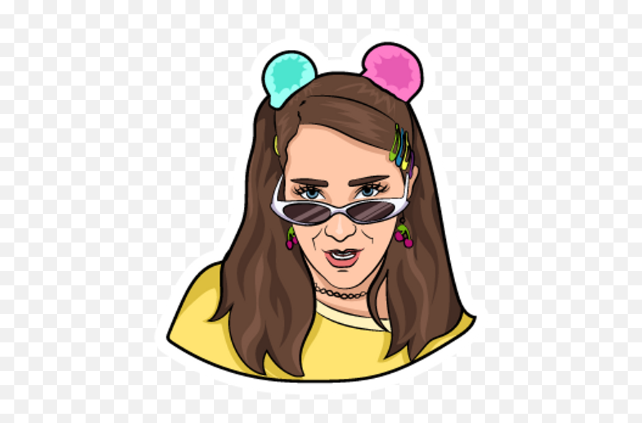 Jenna Marbles Sunglasses - Sticker Mania Emoji,Marbles Clipart