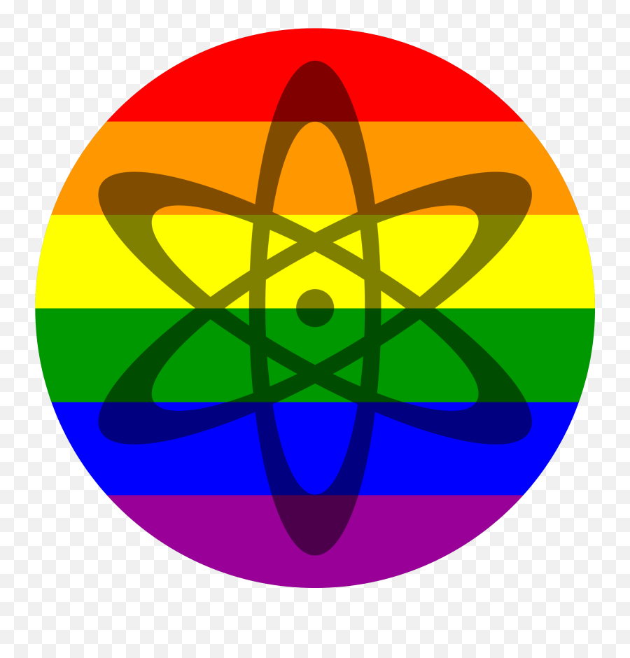 Atom Shadow On Rainbow Flag Icons Png - Atom Clipart Atheist Atomic Whirl Emoji,Atom Clipart