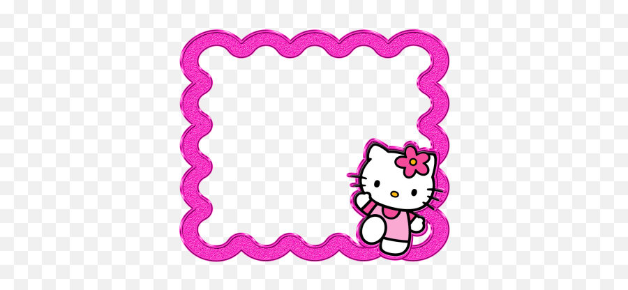 Shaped Hello Kitty Frame Clipart - Famous Girls Cartoon Character Emoji,Hello Kitty Clipart