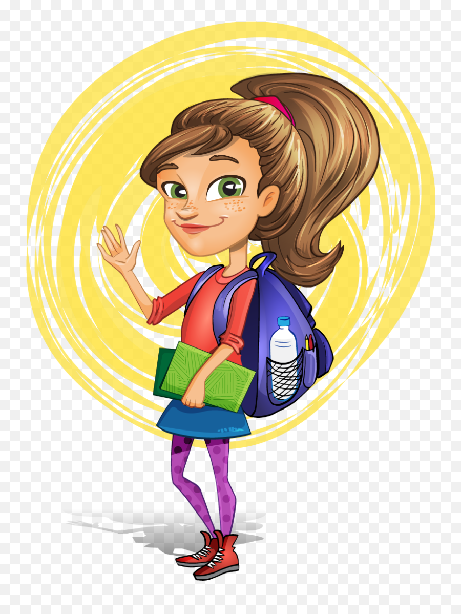 Girl Student Clipart - Girl Student Cartoon Transparent Emoji,Go Clipart