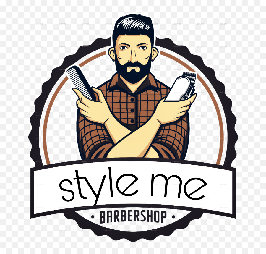 Barber Sticker - Free Barber Shop Png Clipart Full Size Vector Barber Logo Png Emoji,Haircut Clipart