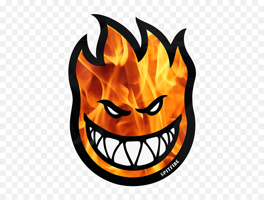 Spitfire Hellfire Sm Decal Single - Sticker Skateboard Spitfire Emoji,Spitfire Logo