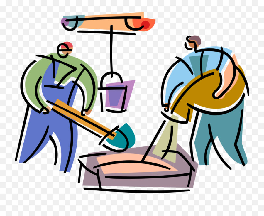Vector Illustration Of Tradesmen Construction Workers - Household Supply Emoji,Workers Clipart