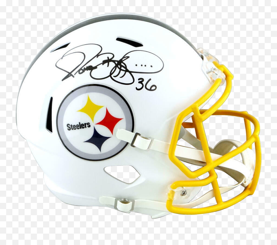 Jerome Bettis Pittsburgh Steelers Signed Fs Flat White Speed Helmet Bas Coa - Pittsburgh Steelers Official Emoji,Steelers Helmets Logo