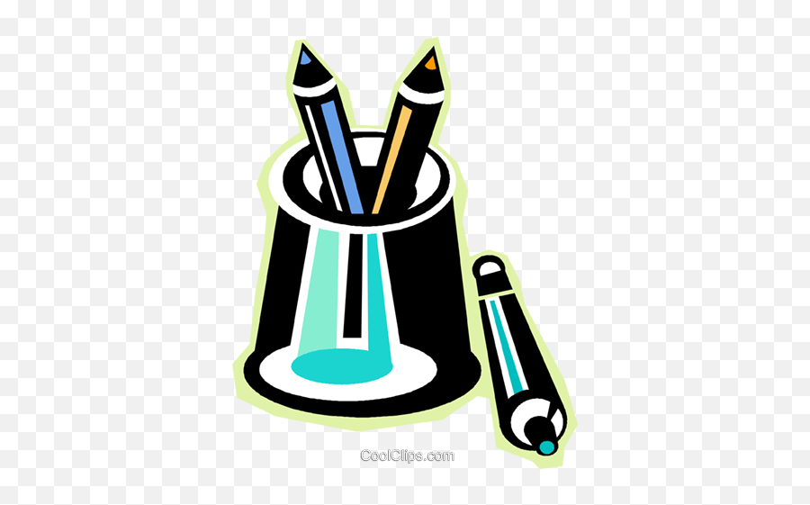 Pencil Holder With Colored Pencils Royalty Free Vector Clip Emoji,Colored Pencil Clipart