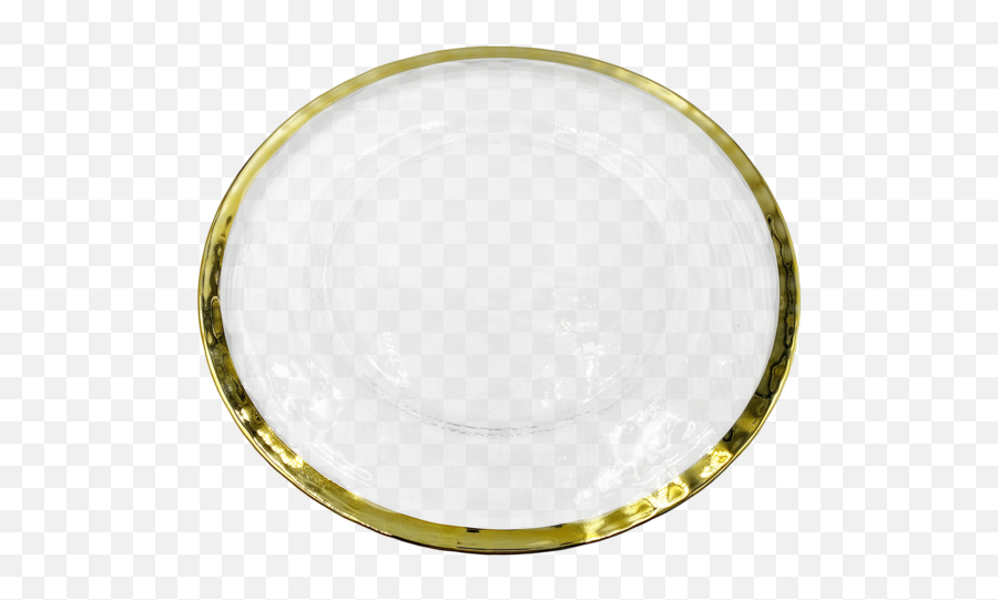 Halo - Glass Charger Plate In Gold Emoji,Plate Transparent