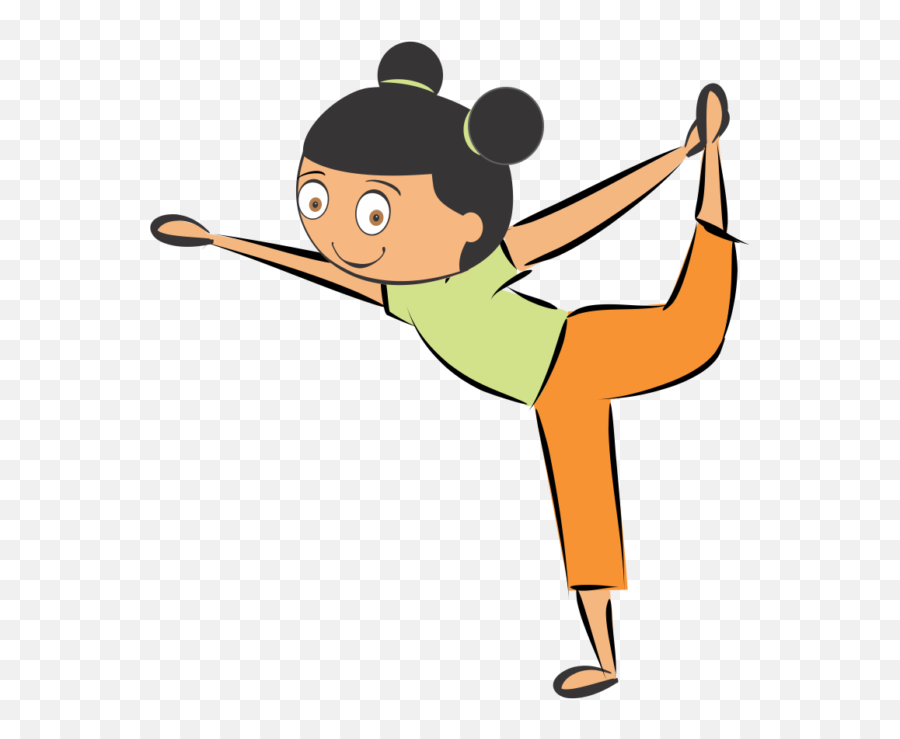 Dancer Natarajasana - Kidding Around Yoga Kids Yoga Poses Emoji,Sitting Criss Cross Clipart