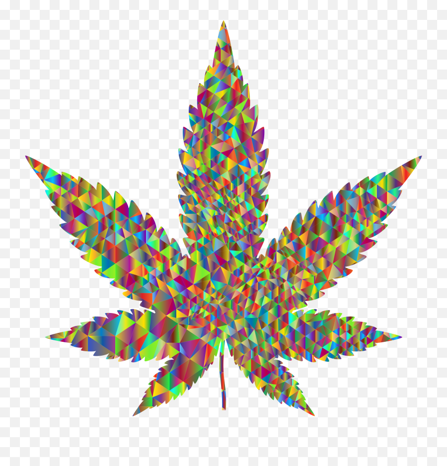 Polychromatic Low Poly Hd Png Download - Folha De Maconha Png Emoji,Marijuana Leaf Png