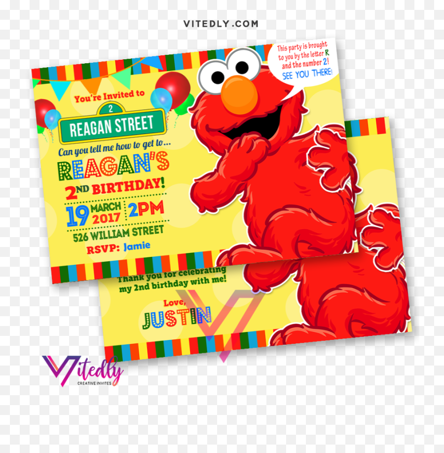 Elmo Invitation Sesame Street - Sesame Street Invitation Emoji,You're Invited Png